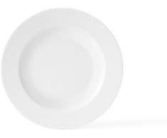Lyngby Porcelæn - Rhombe baltos sriubos lėkštė - Ø23 cm