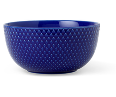 Lyngby Porcelæn - Rombo spalvos dubuo - Ø13 cm - Tamsiai mėlyna