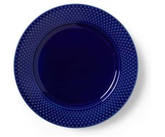 Lyngby Porcelæn - Rombo spalvos pietų lėkštė - Ø23 cm - tamsiai mėlyna
