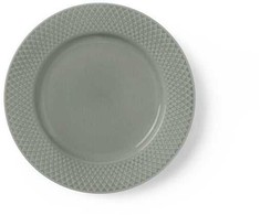 Lyngby Porcelæn – Rhombe Earth pietų lėkštė – Ø21 cm – Samanos