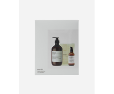 „Meraki“ – dovanų dėžutė su savaiminio įdegio lašais, vonios pirštine, kūno losjonu – balta – 140 g, 100 ml, 490 ml