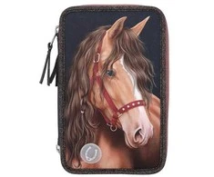 Miss Melody – trigubas pieštuko dėklas LED GLITTER HORSE (0413190)