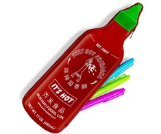 Mustard Garstyčių spalvos – Sriracha pieštukų dėklas – raudonas – 8 colių aukščio x 3 colių skersmens