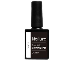 Nailura - Chromo pagrindo baltas gelis - baltas - 10 ml