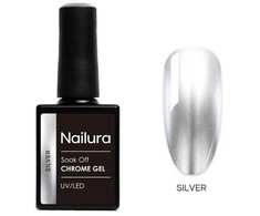 Nailura - Chromo pagrindo sidabrinis gelis - Sidabrinis - 10 ml