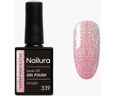 Nailura - Gelinis lakas 339 - Vario rožės blizgučiai - 10 ml