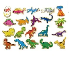 Magnetai šaldytuvams mediniai dinozaurai Viga žaislai 20 vnt