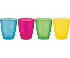 „Nuby“ – 4 dalių geriamųjų stiklinių rinkinys – ryškios spalvos – 300 ml + 9 mėn.