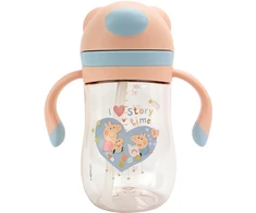 Nuby - Peppa Pig 1P Evie Straw Cup - Rožinė - 240 ml