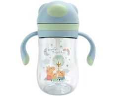Nuby - Peppa Pig Evie Straw Cup - Mėlyna - 240 ml