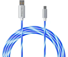 Oniverse „Micro USB“ įkrovimo laidas su LED, 2 metrai – baltas
