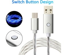 Oniverse „Micro USB“ įkrovimo laidas su LED, 2 metrai – baltas