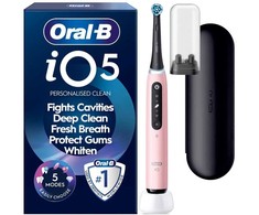 „Oral B iO5“ elektrinis dantų šepetėlis – rožinis – 1 šepetėlio galvutė, aukščiausios kokybės kelioninis dėklas