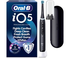 „Oral B iO5“ elektrinis dantų šepetėlis – juodas – 1 šepetėlio galvutė, aukščiausios kokybės kelioninis dėklas