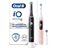 Dantų šepetėlis Oral-B iO Series 6 -sähköhammasharja, tuplapakkaus, musta / pinkki
