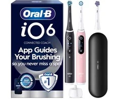 Oral B - iO6 Elektrinis dantų šepetėlis 2 vnt. - Juodas &amp; Rožinė