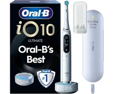 „Oral-B iO10“ elektrinis dantų šepetėlis – baltas – 1 šepetėlio galvutė, kelioninis įkrovimo dėklas