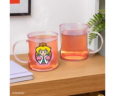 Gertuvė Paladone Super Mario - Princess Peach vaivorykštinis stiklinis puodelis