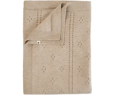 Patalynės komplektas Bibs SEINĖLIUKAI - Megztas pledas Pointelle - Vanilės spalvos - 70x100cm