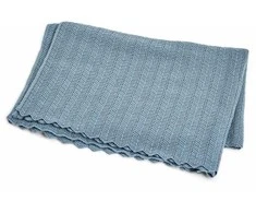 Patalynės komplektas Smallstuff Smulkūs daiktai - Kūdikių antklodė, žuvies kaulas, merino vilna - Mėlyna - 80x100 cm (70007-84)