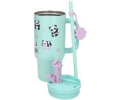PENFection - Puodelis išsinešimui su šiaudeliu - PANDA - turkio spalvos - 470 ml