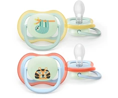 Philips Avent - Ultra air soother, Nighttime, 0-6m, light mėlynas/light žalias