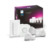Philips Hue WCA Starter Kit 4,3W GU10 3vnt, Tiltas, Jungiklis | GU10 | 4,3 W | RGBW 2000-6500K | Bluetooth ir Zigbee