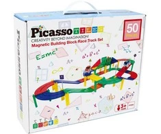 Picasso Tiles „Picasso“ plytelės – lenktyninių automobilių trasų rinkinys (PTR50)