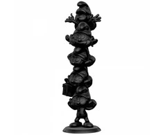 Plastoy Smurfų dervos statula Smurfų kolona Juodasis leidimas 50 cm