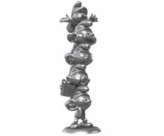 Plastoy Smurfų dervos statula Smurfų kolona Sidabrinis riboto leidimo 50 cm