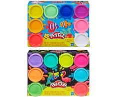 PLAY-DOH HASBRO CASTRY CAY 8 SPALVŲ NEONINĖS SPALVOS KONDINĖS DOVANA