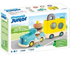 Playmobil – JUNIOR: Pašėlusi spurgų sunkvežimis su krovimo ir rūšiavimo funkcija (71702)