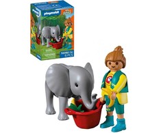 PLAYMOBIL - Zoologijos sodas: Drambliuko jauniklis ir zoologijos sodo prižiūrėtojas (72092)