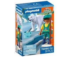 PLAYMOBIL - Zoologijos sodas: Baltasis lokys ir zoologijos sodo prižiūrėtojas (72090)