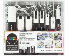 Posca - 8 Nib Size Baltas Set (401618)