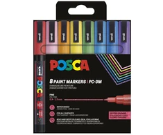 Posca - Fine Tip Pen - Sparkling Colors, 8 pc (401661)