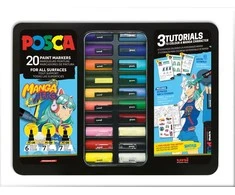 Posca - Metal Tin - Manga Hero, 20 pcs (401537)
