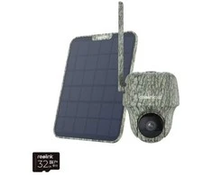 „Reolink Go“ serijos G450 su saulės baterijomis 2 – 4K 4G LTE PT laukinės gamtos kamera, gyvūnų aptikimas ir atpažinimas, 360° vaizdas, 32 GB „Micro SD“ kortelė, IP apsaugos kamera, lauko, laidinė ir belaidė, „Google Assistant“, išorinė, tvirtinama prie lubų / sienos