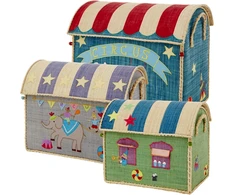 Rice - Large Set of 3 Toy Baskets - Circus Theme
