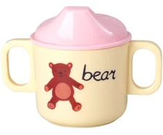 Rice - Melamine 2 Handle Baby Cup with ABCPrint - Rožinė - 250 ml