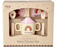 Rice - Melamine Baby Dinner Set - Rožinė - 4 pcs