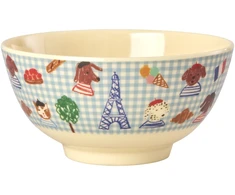 Rice - Melamine Bowl with Mėlyna Kids in Paris Print - Mėlyna - Medium - 700 ml