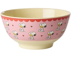 Rice - Melamine Bowl with Rožinė Snoopy Print - Rožinė - Medium - 700 ml