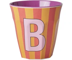 Rice - Melamine Cup with the Letter B - Rožinė - Medium
