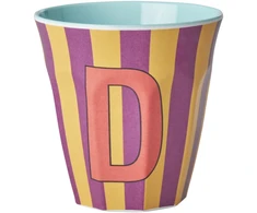 Rice - Melamine Cup with the Letter D - Violetinė and Oranžinis - Medium - 250 ml