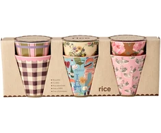 Rice - Melamine Cups with Bon Vivant Prints - Medium - 250 ml