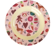 Rice - Melamine Kids Bowl with ABC Print - Rožinė - 250 ml