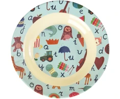 Rice - Melamine Kids Bowl with Mėlyna ABC Print - Mėlyna - 250 ml