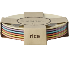 Rice - Melamine Round Dinner Plates - Glory Days Colors - 6 Pack