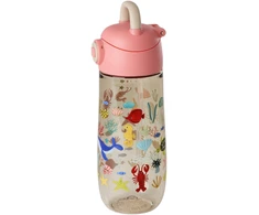Rice - Plastic Kids Drinking Bottle with Coral Ocean Print - 550 ml (PLBOT-OCEI)